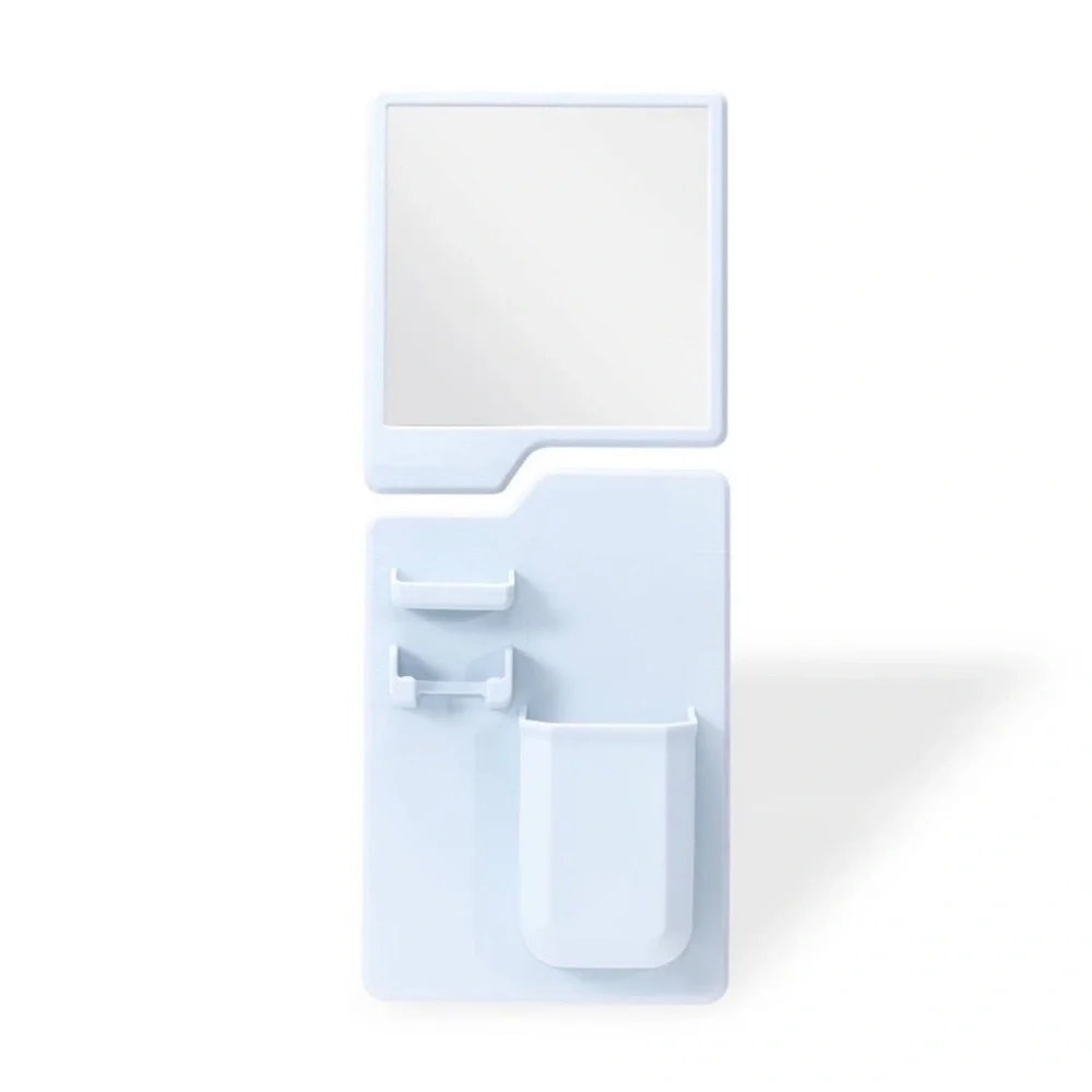 Target Minimalist Wall Mounted Bathroom Organizer Mirror Storage Light Blue NEW‎